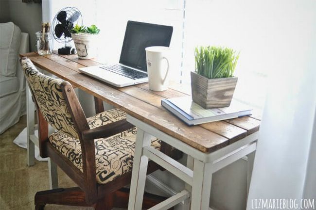 Small DIY Barstool Desk