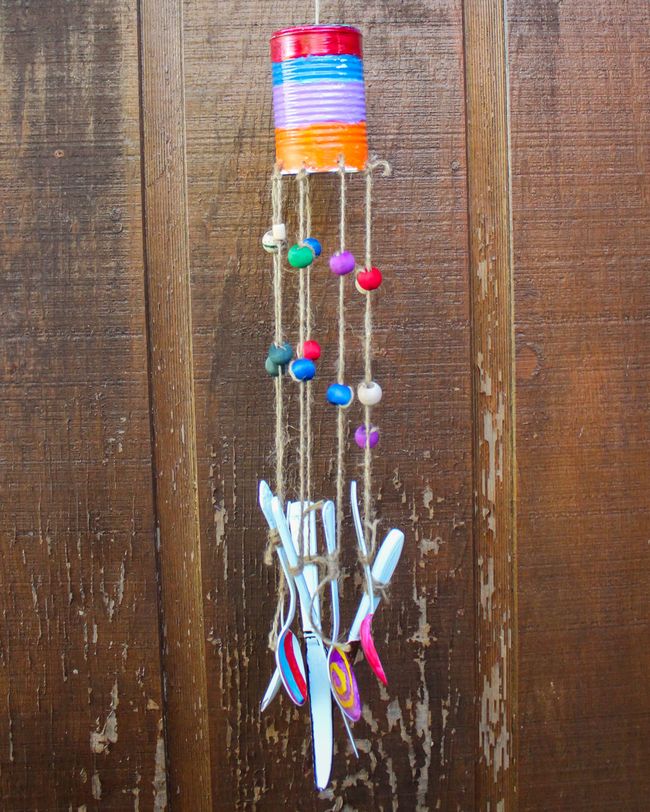 Upcycled Aluminum Can and Silverware Wind Chime