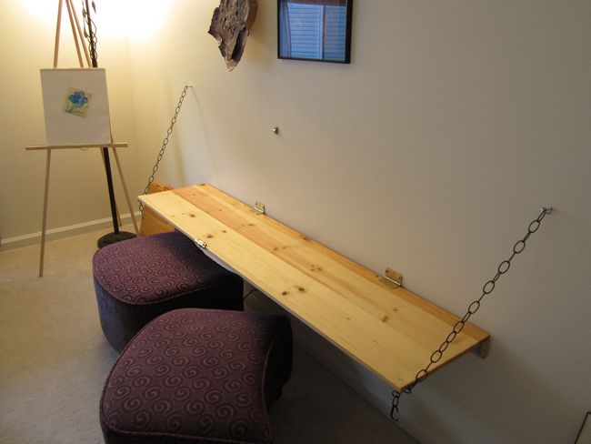Flip Down DIY Desk Idea For Small Spaces