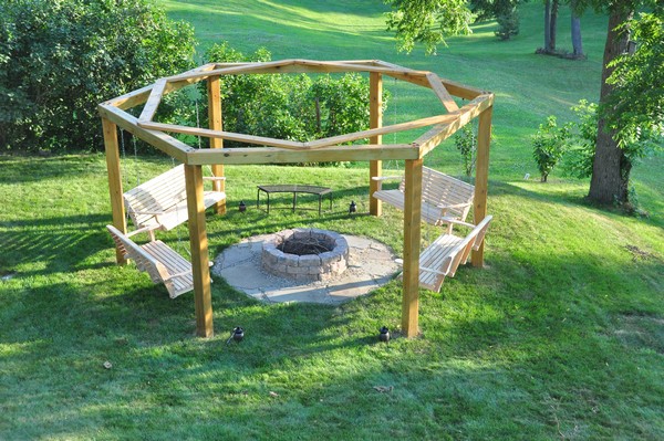 DIY Porch Swing Fire Pit