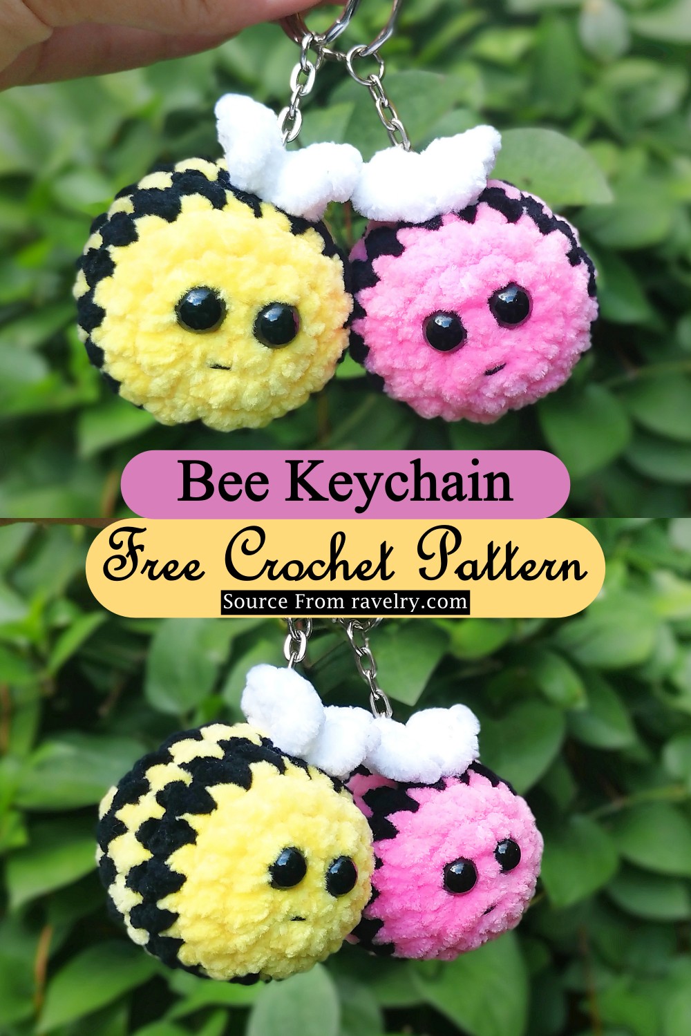 Crochet Bee Keychain