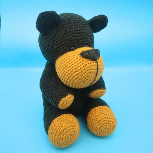 Big Amigurumi Crochet Bear In Black