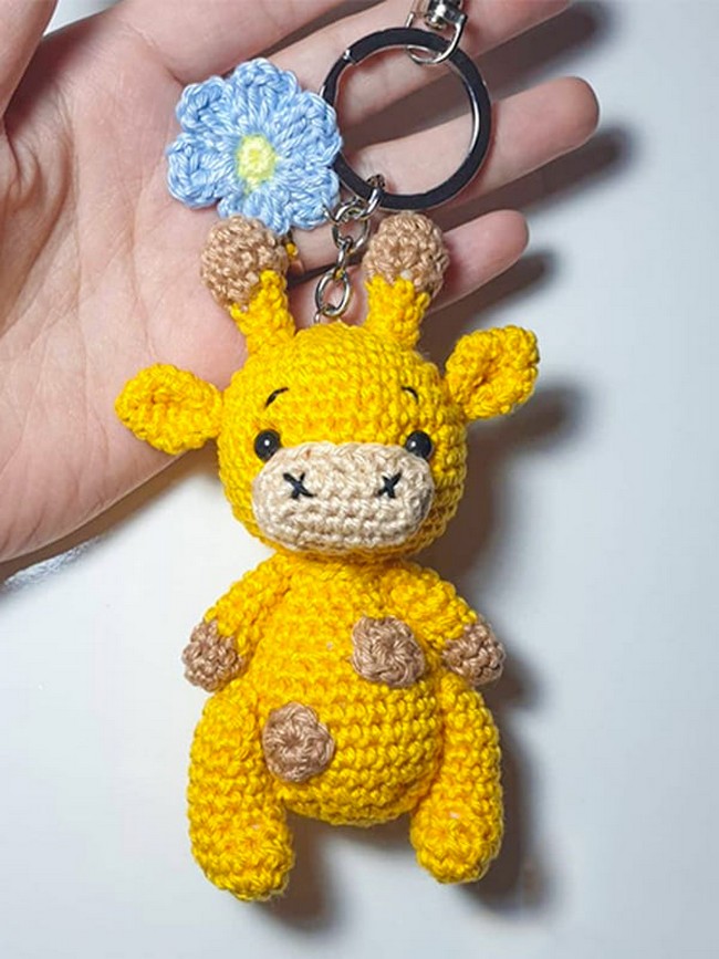 Crochet Giraffe Keychain