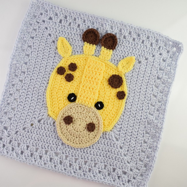Crochet Giraffe Granny Square Pattern