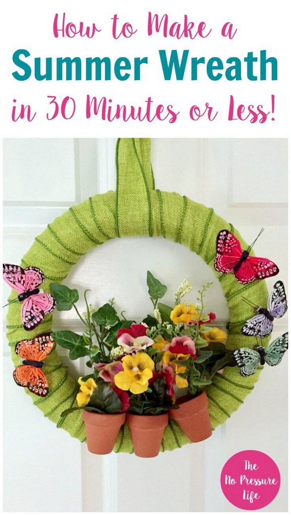 How To Make A Flower Garden Wreath With Butterflies