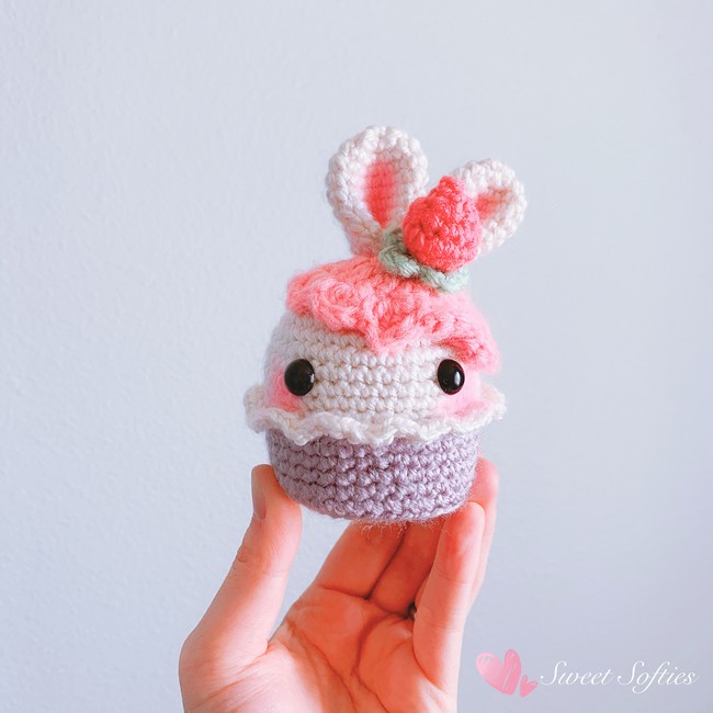 Bunny Rabbit Strawberry Cupcake