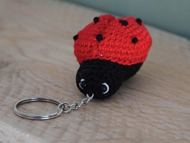 Crochet Ladybug Keychain Free Pattern