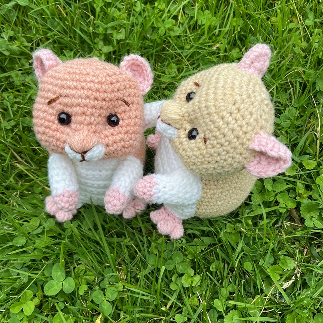 Peachfuzz And Butter Crocheted Hamsters