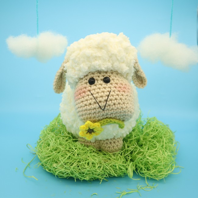 African Flower Crochet Sheep Free Pattern