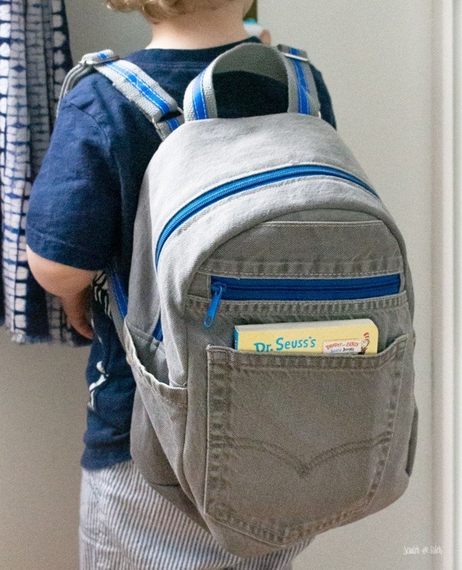DIY Denim Small Backpack