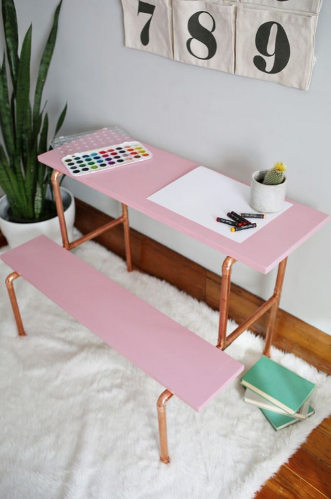 Copper Pipe Child’s Desk DIY