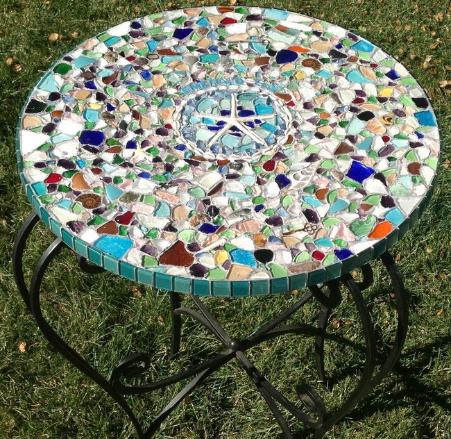 DIY Sea Mosaic Table Top