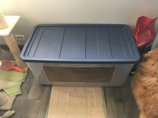 DIY Cat Litter Box For Big Cats