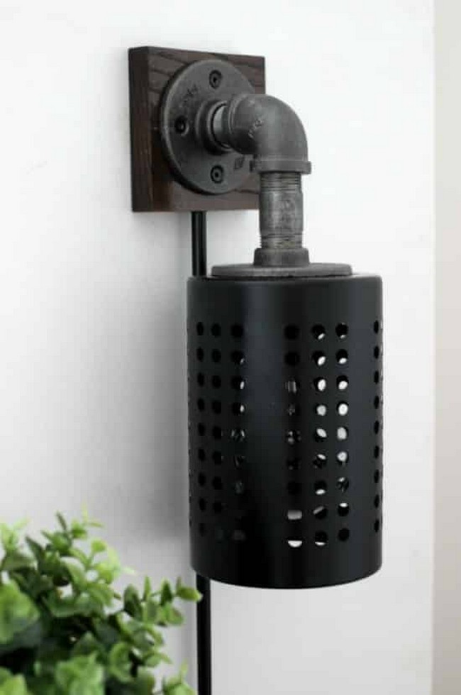DIY Wall Sconce Holders With Indutrial Piping