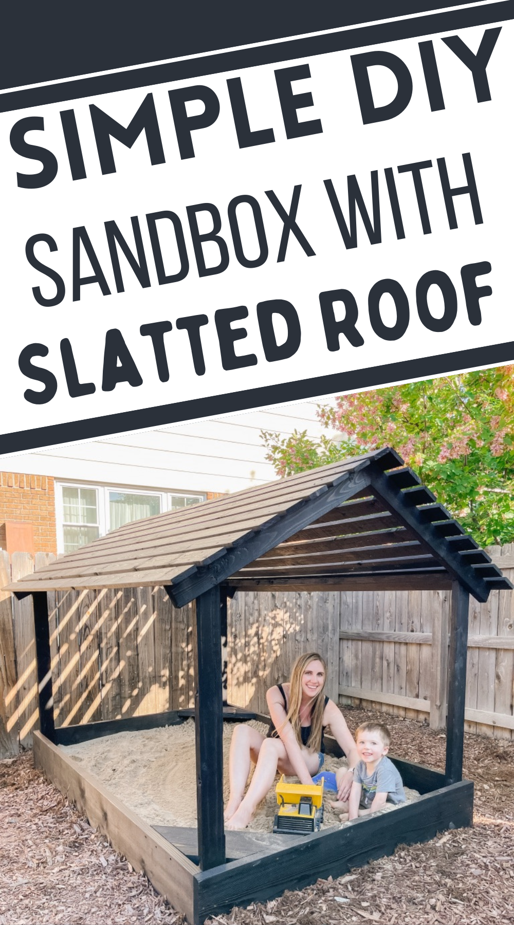 Simple DIY Sandbox With Slatted Roof