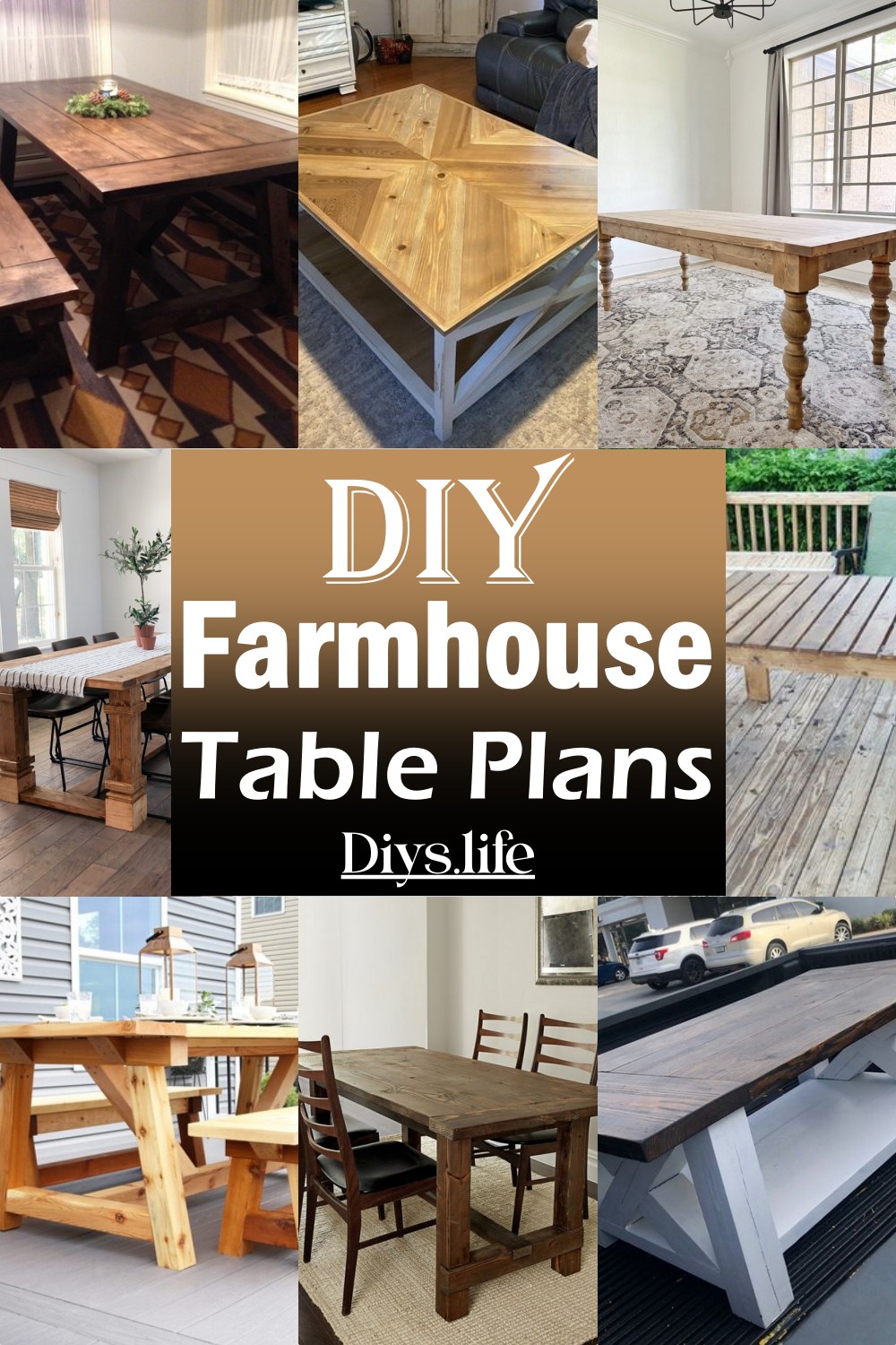 DIY Farmhouse Table Plans  For Everyone
