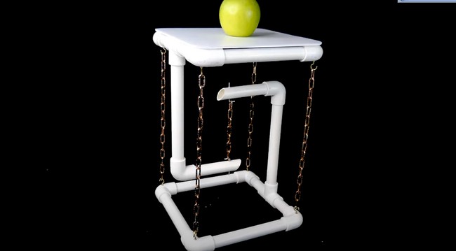 Tensegrity Floating Table From Pvc And Chain