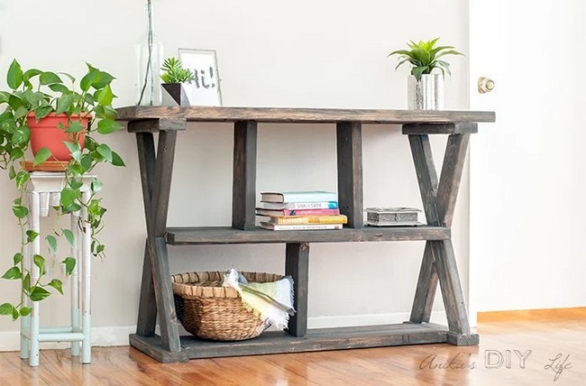Rustic X-leg Table with Plan