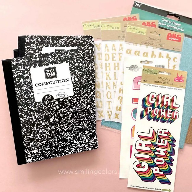 Decorate Notebooks With Dollar Tree Stickers