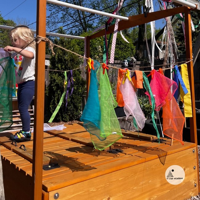 Early Years Play Using Clothesline